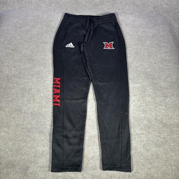 adidas Pants - Adidas Miami Redhawks Track Pants Mens S Black Aeroready Tapered Logo Warm Up
